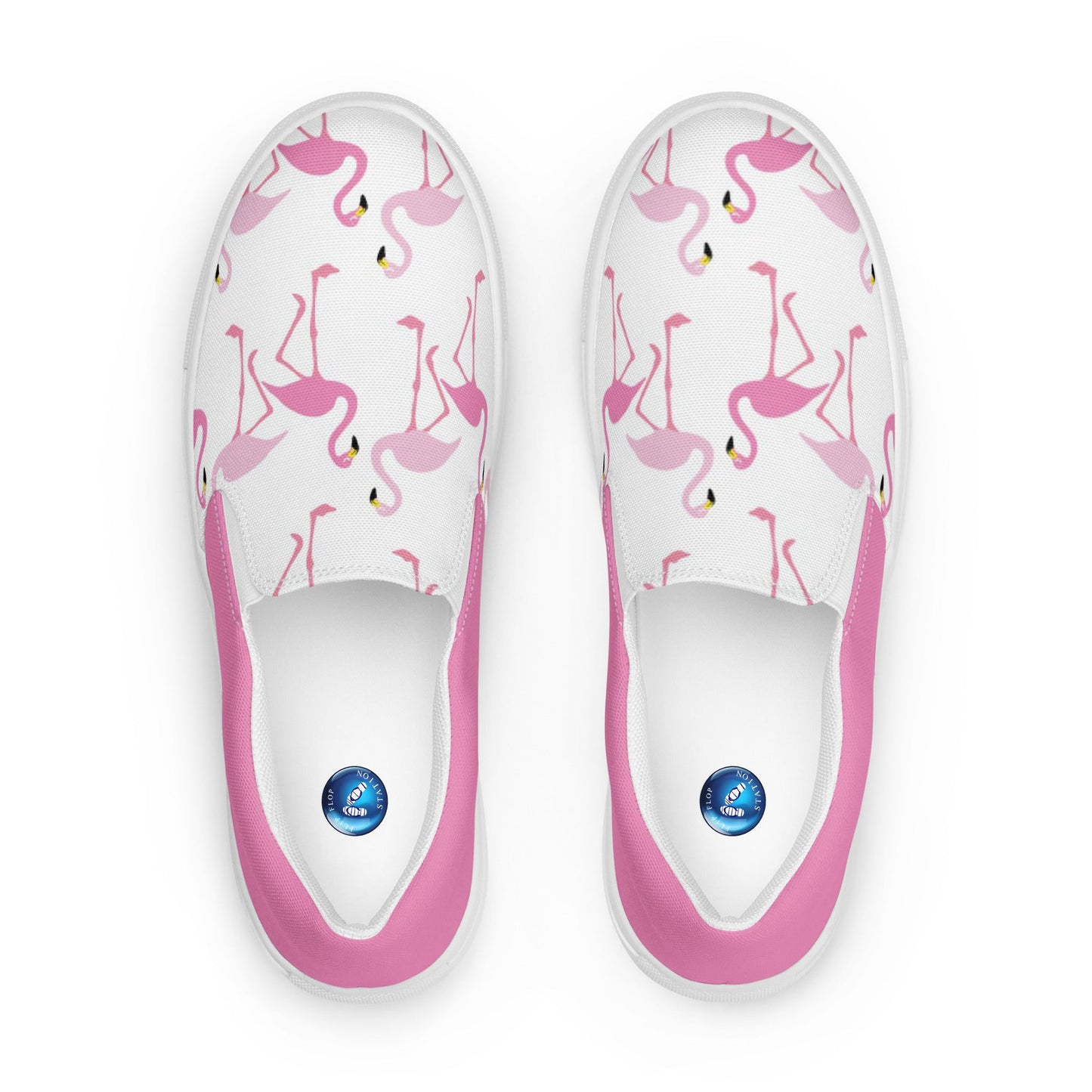 Pink Flamingo women's slip-on canvas shoes