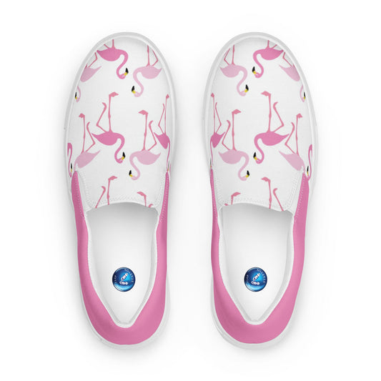 Pink Flamingo women's slip-on canvas shoes