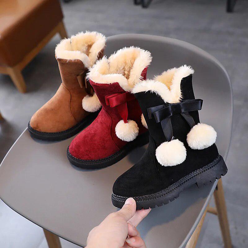 Playful Pom-Pom Winter Boots for Girls