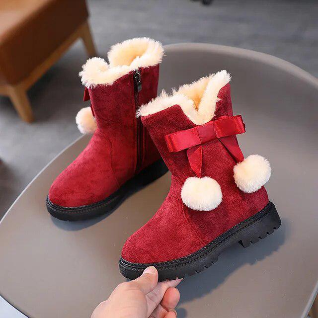 Playful Pom-Pom Winter Boots for Girls