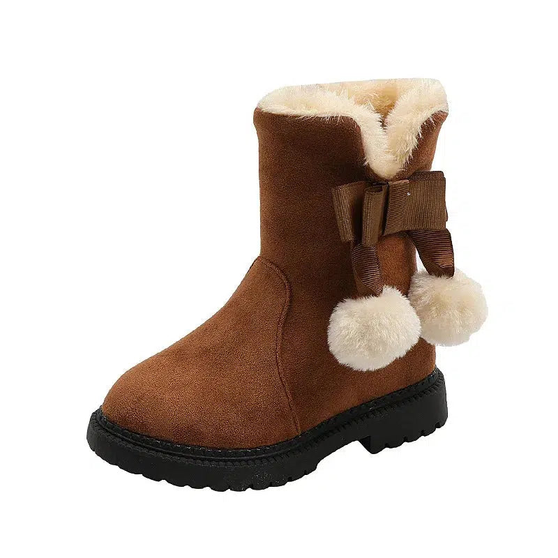 Playful Pom-Pom Winter Boots for Girls