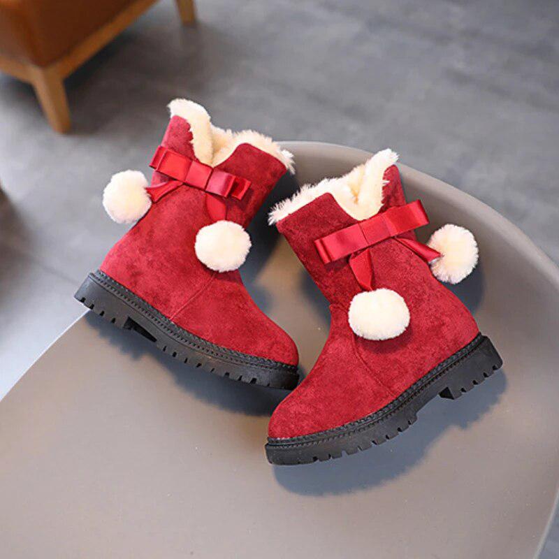 Playful Pom-Pom Winter Boots for Girls