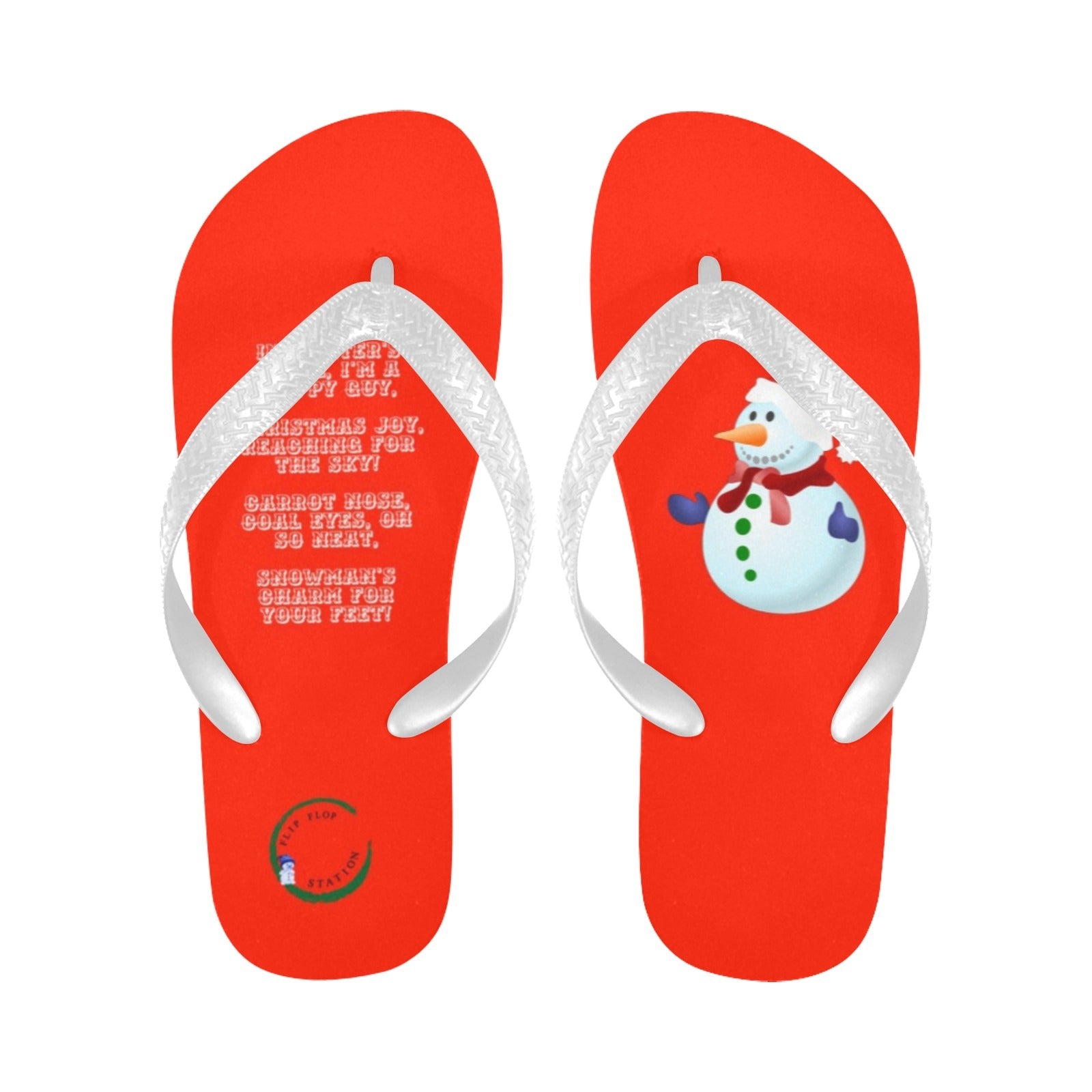 Poet Snowman Flip Flop Designs