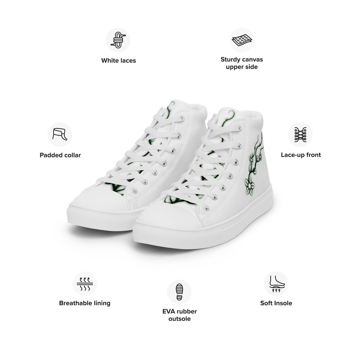 Poison Ivy high top canvas shoes