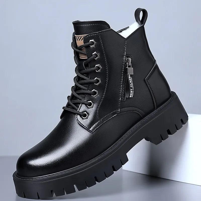 Polar Edge - Men's High-Top Faux Leather Boots