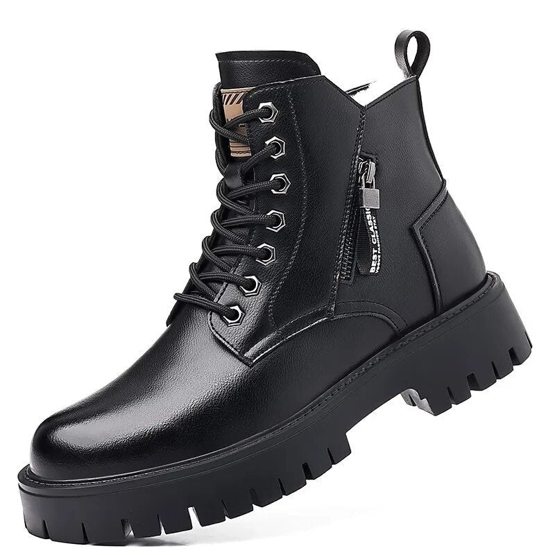 Polar Edge - Men's High-Top Faux Leather Boots