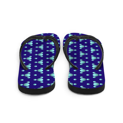 Polka Blue Planets Flip-Flops