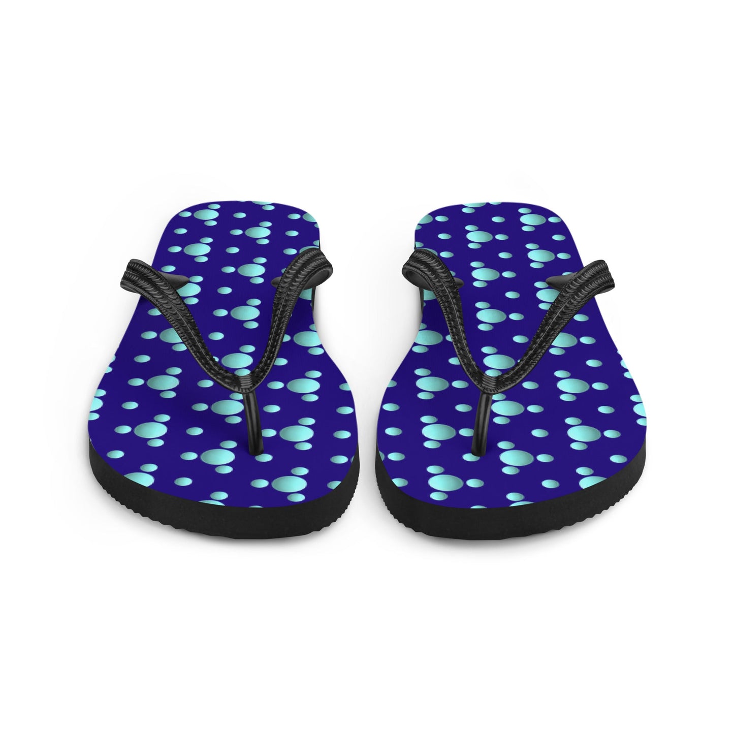 Polka Blue Planets Flip-Flops