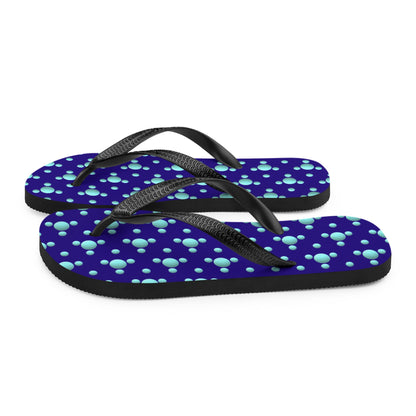 Polka Blue Planets Flip-Flops