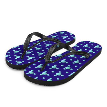 Polka Blue Planets Flip-Flops