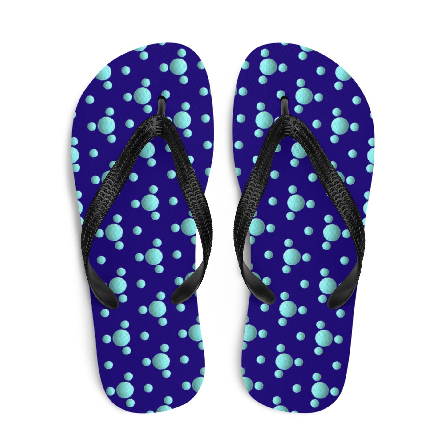 Polka Blue Planets Flip-Flops