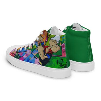 Popeye's Graffiti high top canvas shoes-UNISEX