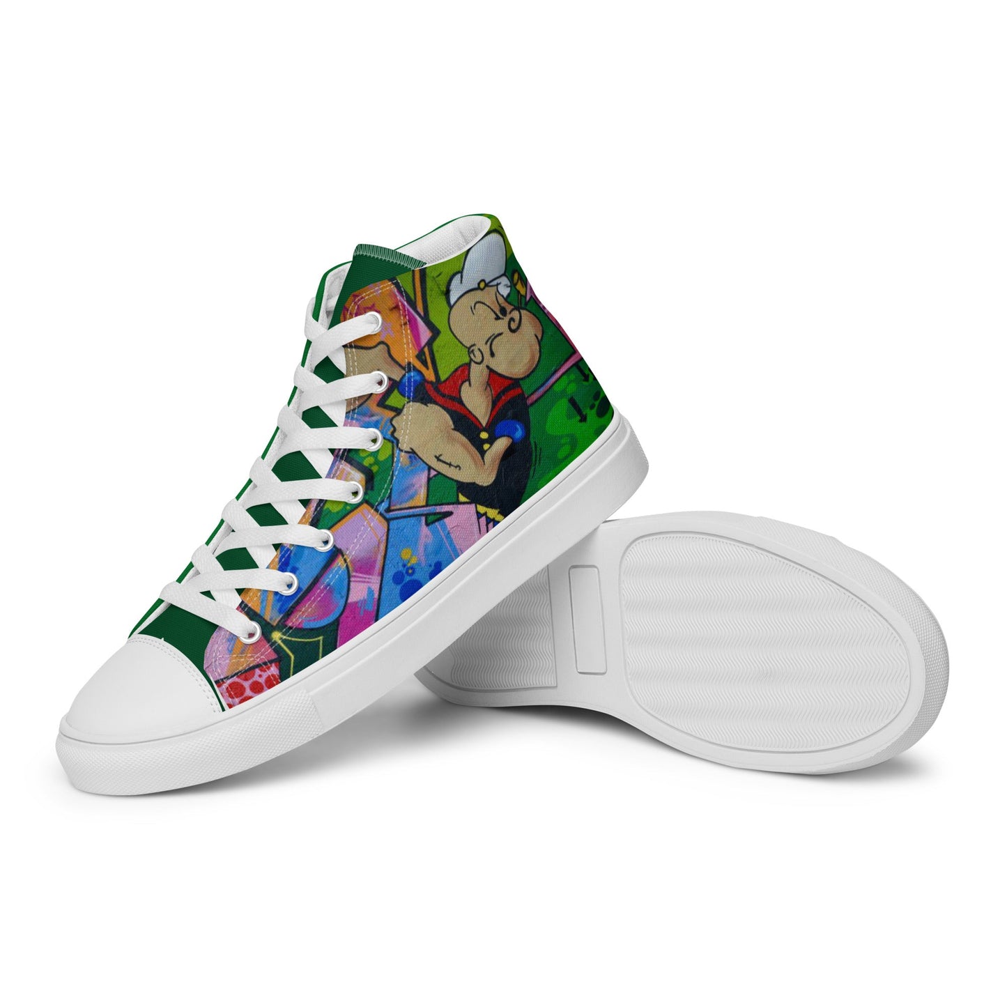 Popeye's Graffiti high top canvas shoes-UNISEX