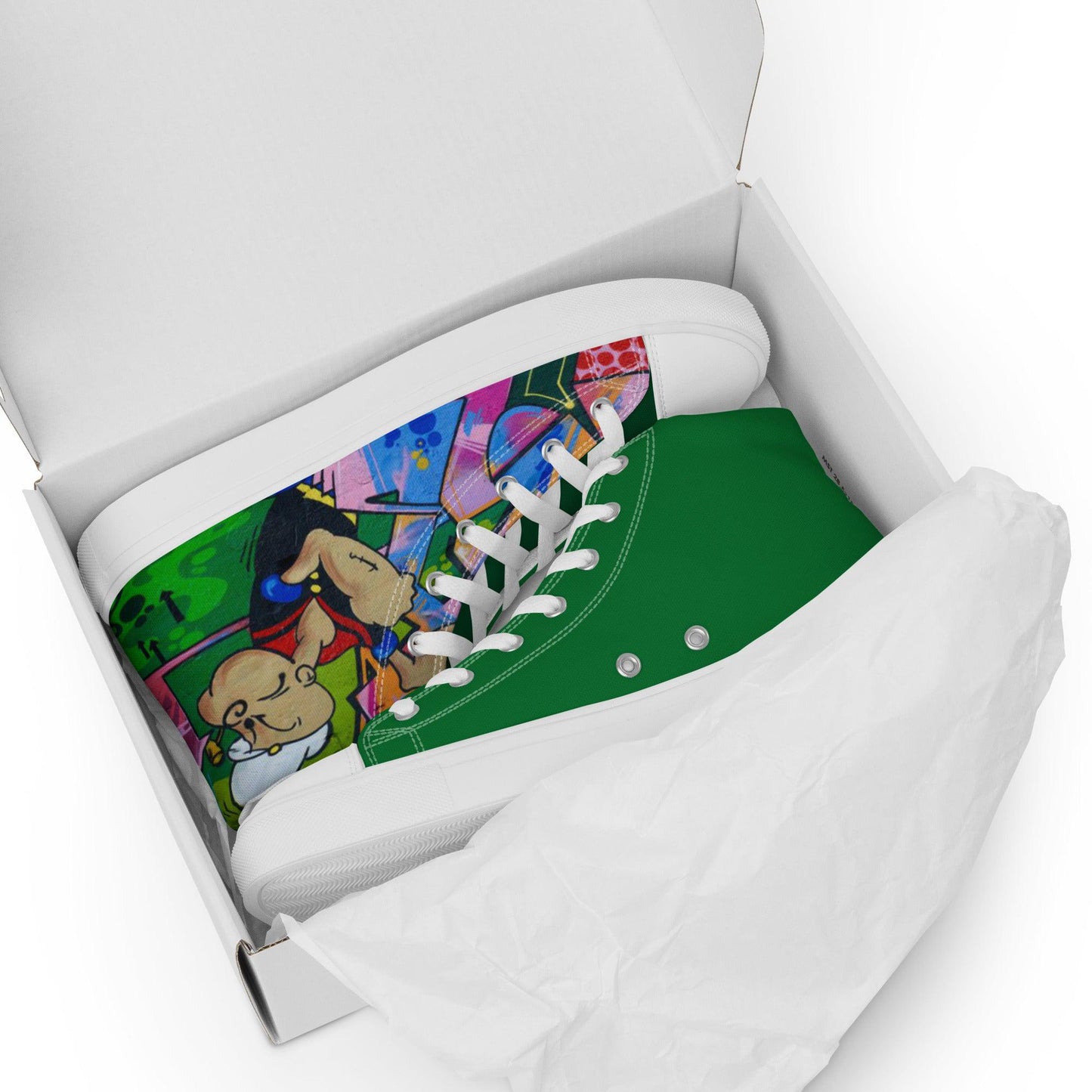 Popeye's Graffiti high top canvas shoes-UNISEX