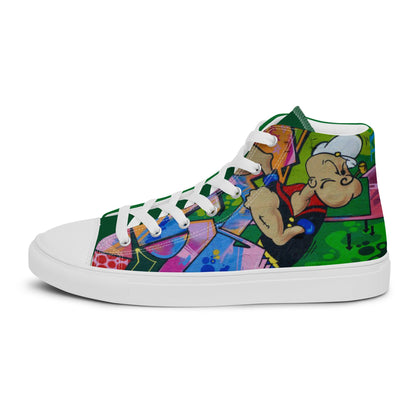 Popeye's Graffiti high top canvas shoes-UNISEX