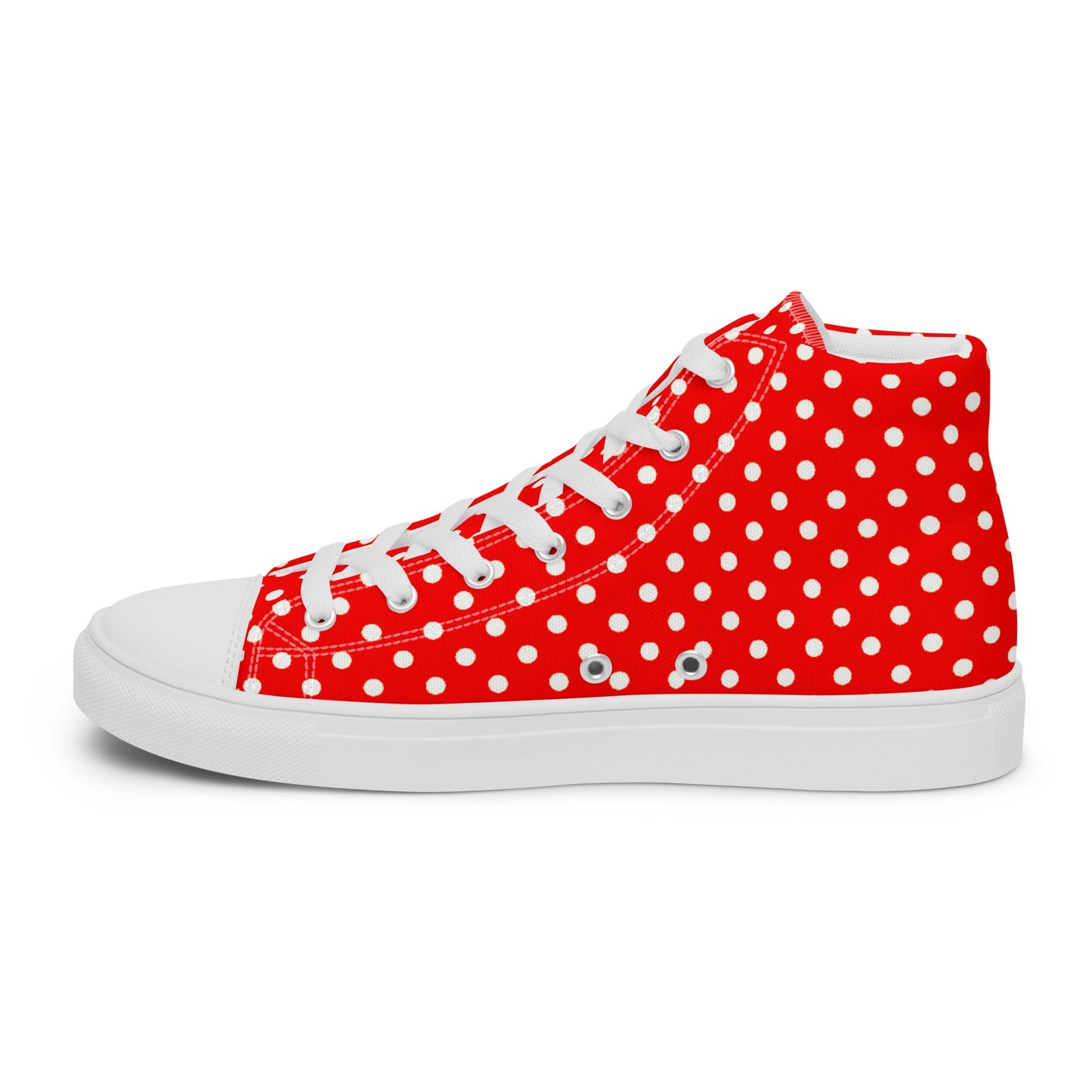 Red Polka-Dot - Women's High-top Canvas Shoes