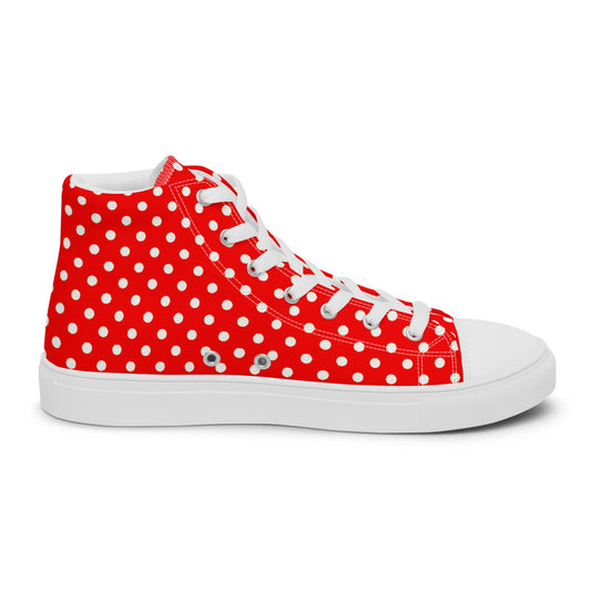 Red Polka-Dot - Women's High-top Canvas Shoes