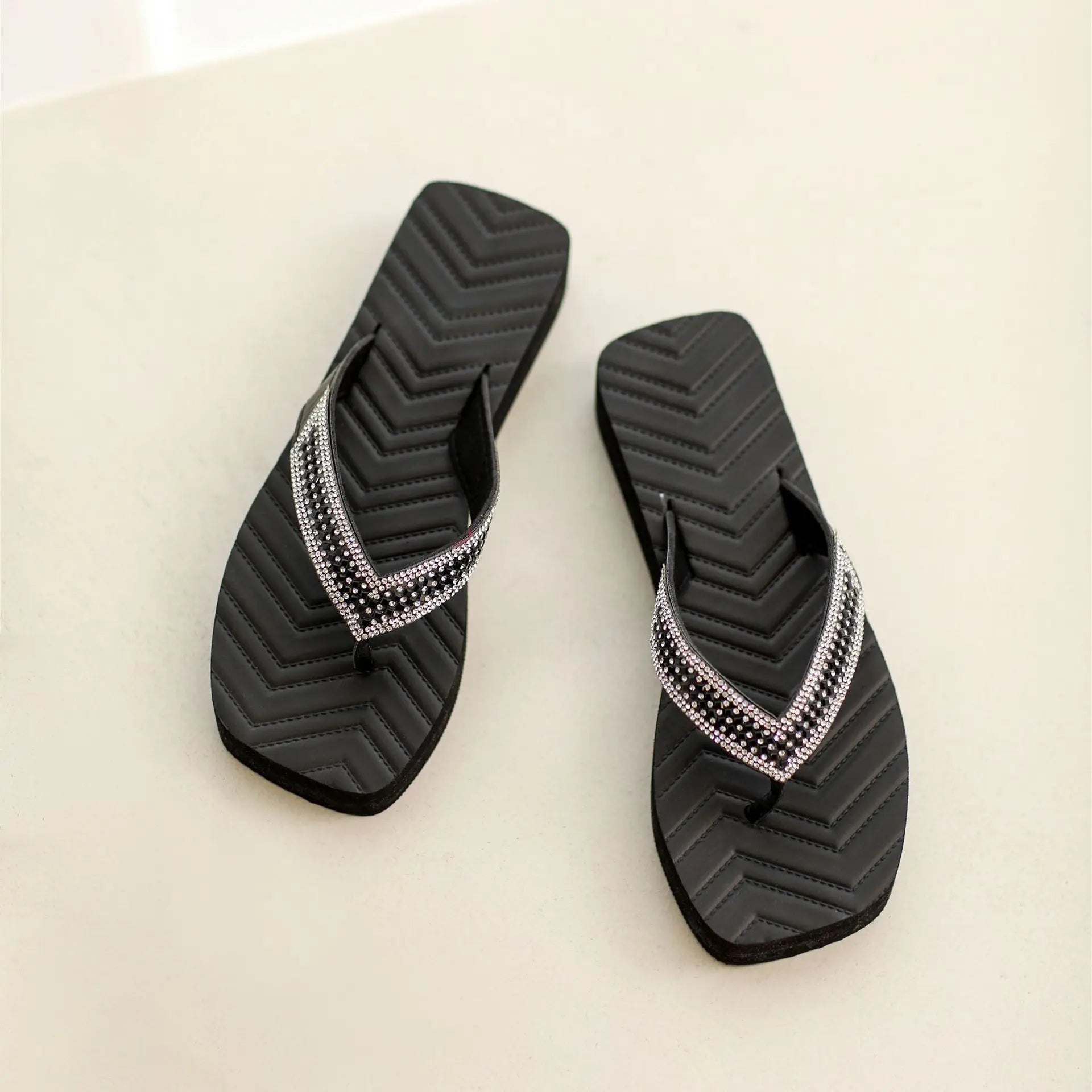 Rhinestone Detail - Women's Flip Flops Design