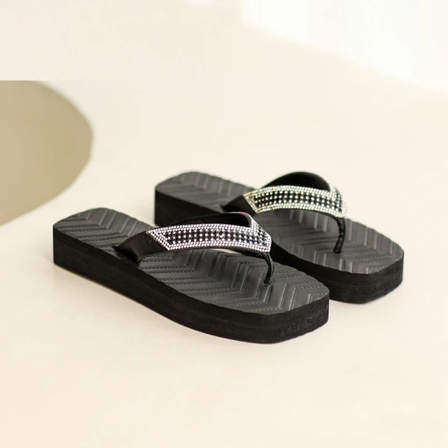 Rhinestone Detail - Women's Flip Flops Design