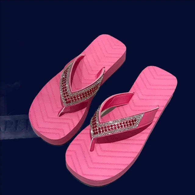 Rhinestone Detail - Women's Flip Flops Design