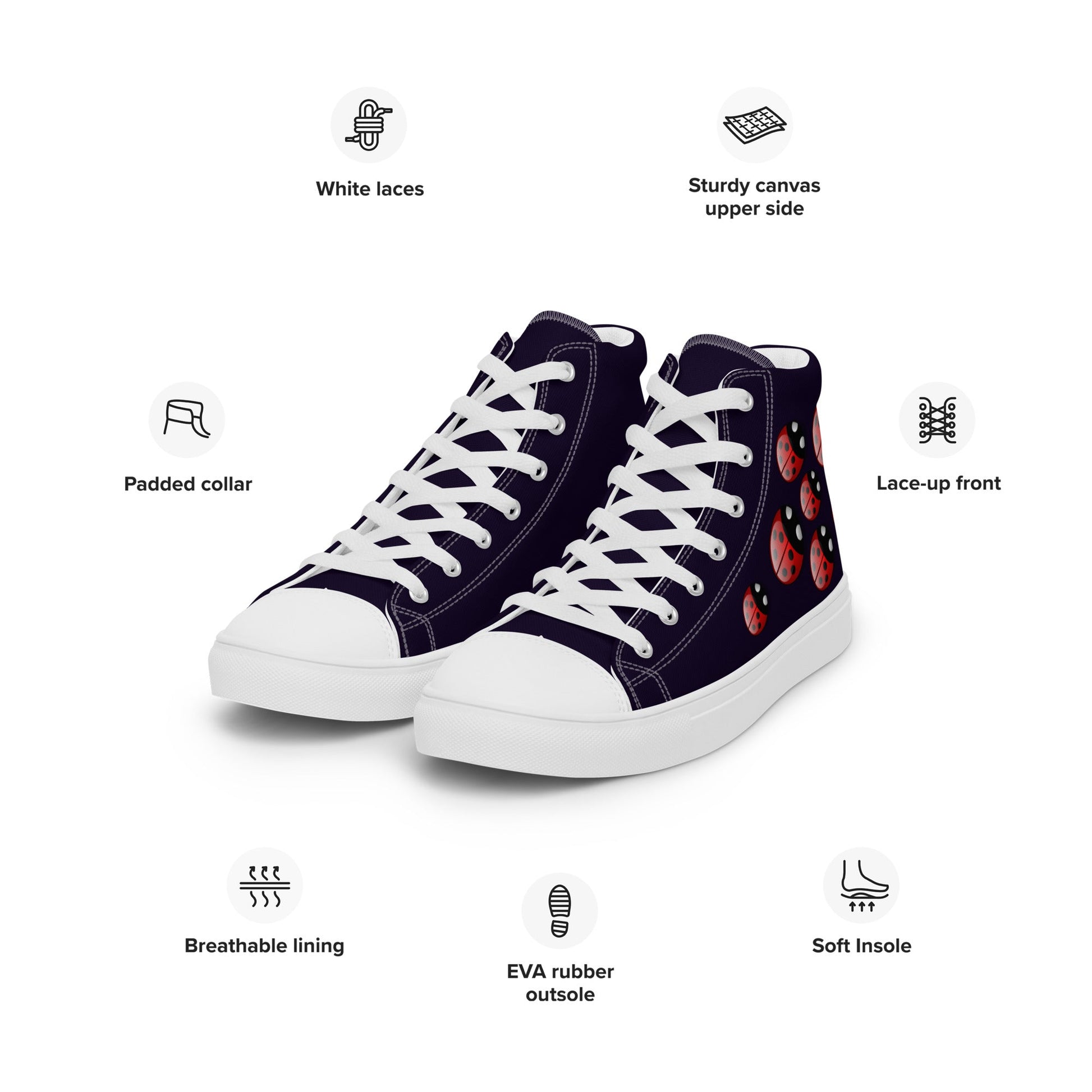 Robotic Ladybird high top canvas shoes