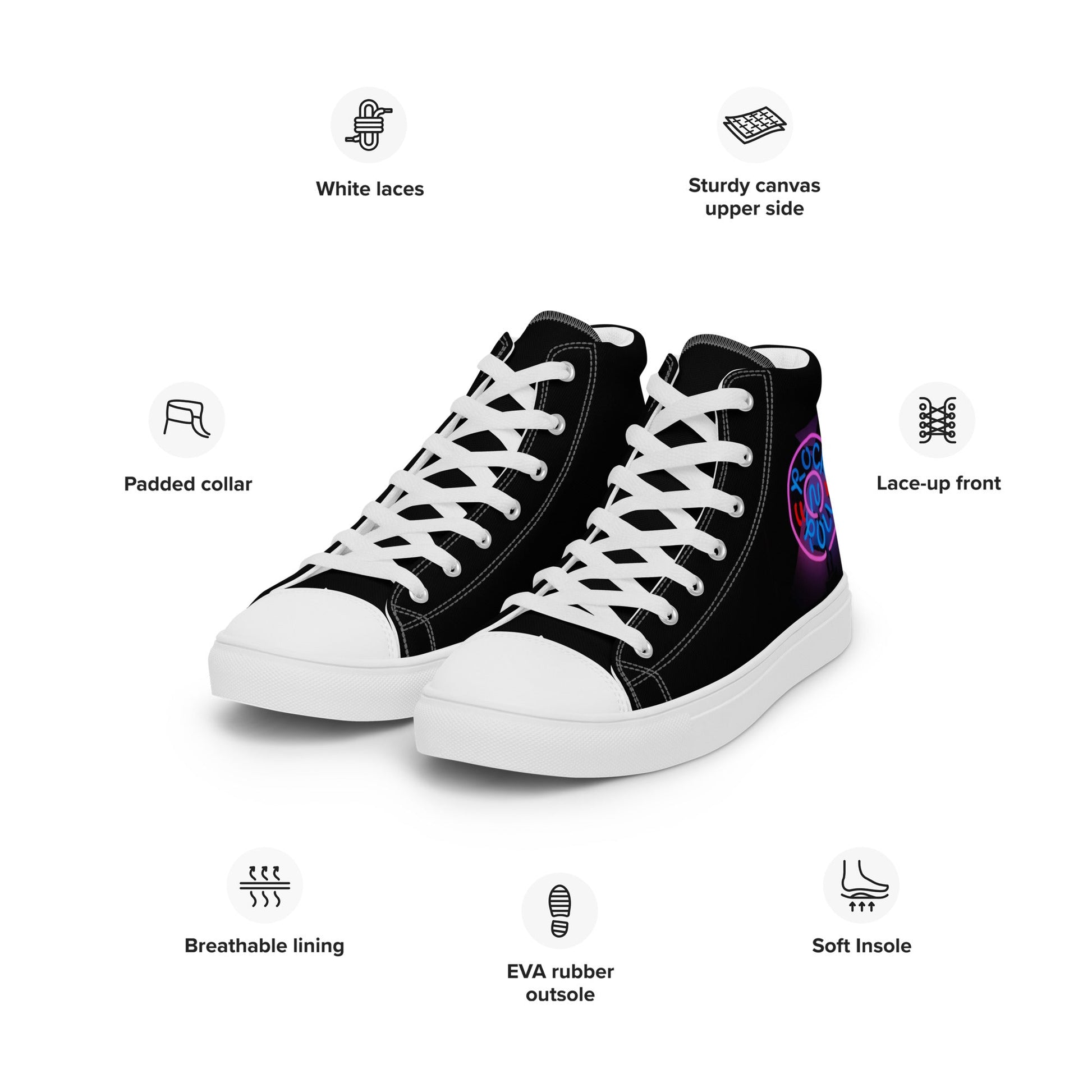 Rock'n'Roll high top canvas shoes