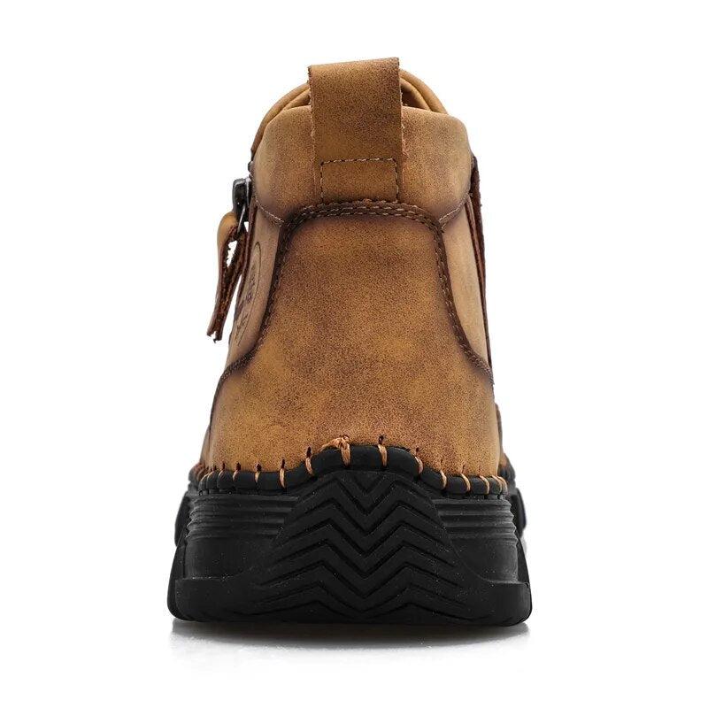 Rugged Elegance- Men's Handcrafted High-Top Boots