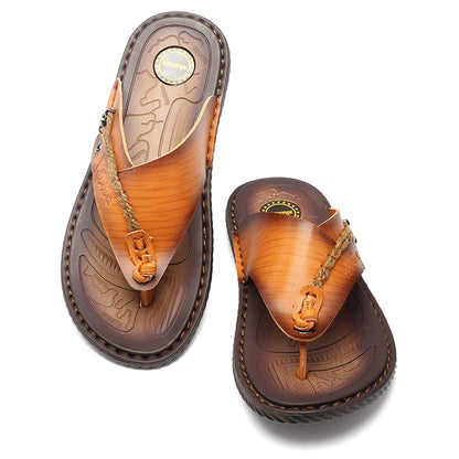 Rope Bound Men's Leather Sport Flip-flops