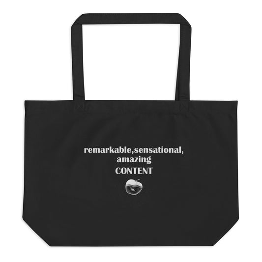 Secret Content Large organic tote bag