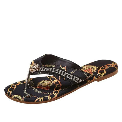 Sexy Helena - Women's Greek banner flip flops