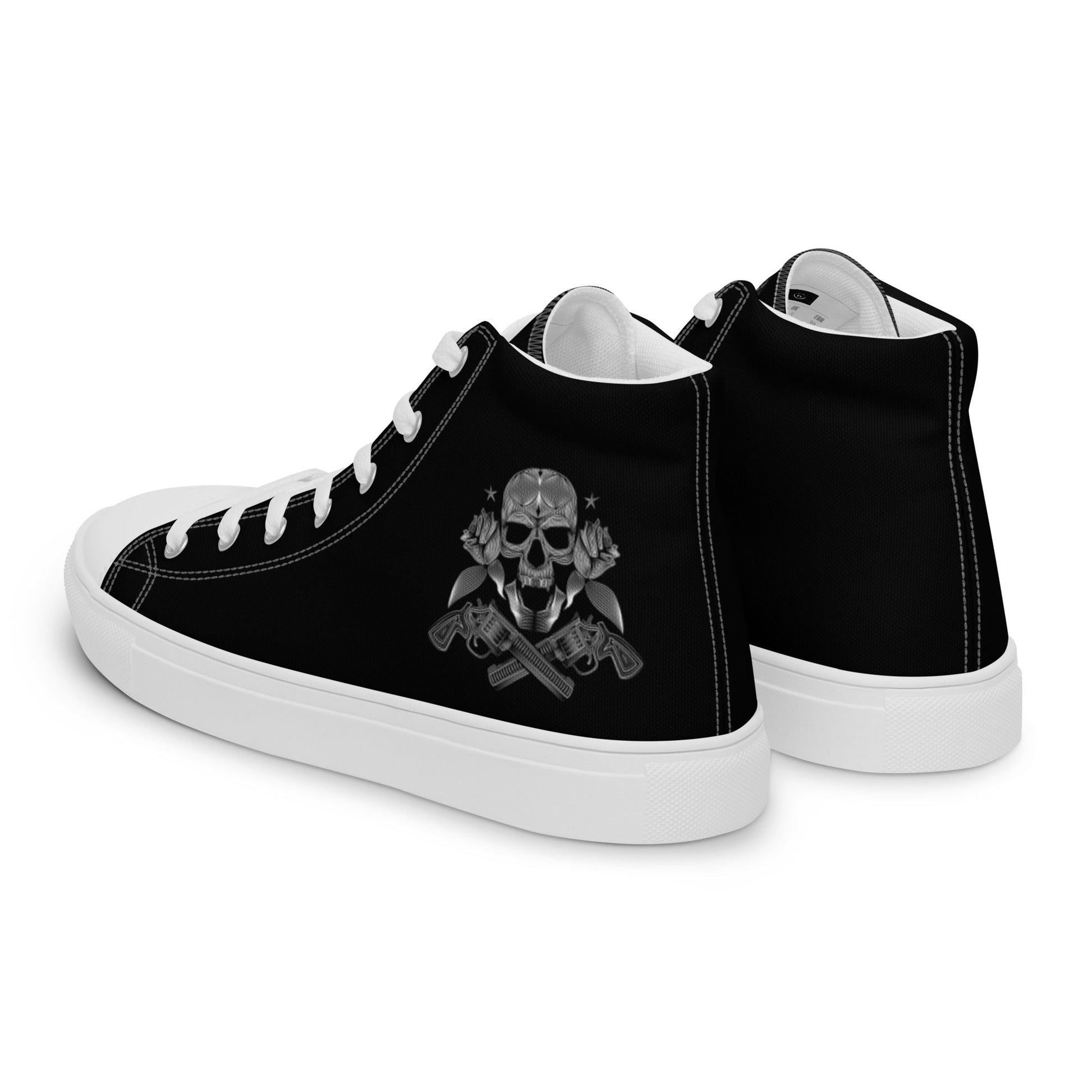 Skull & Roses high top canvas shoes