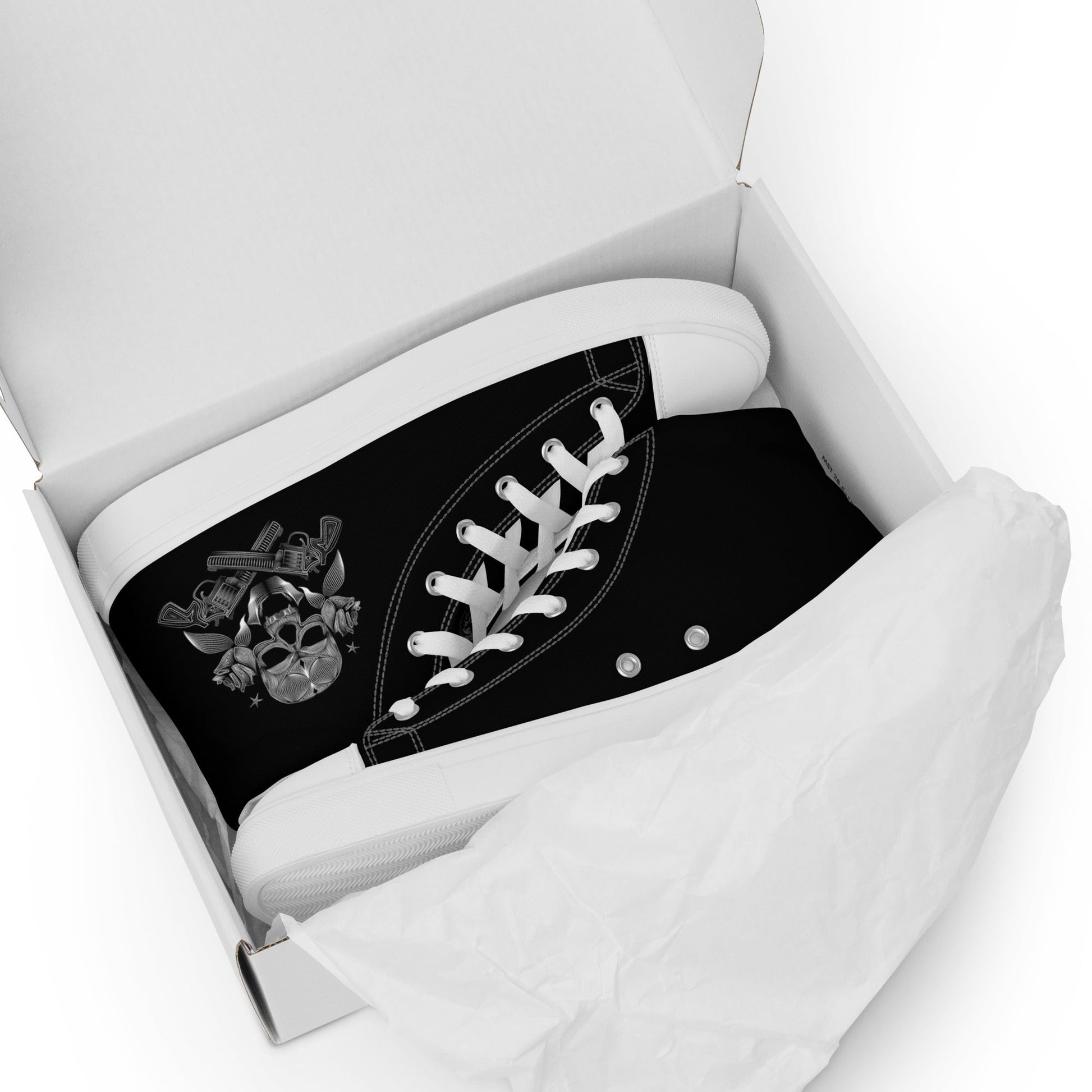 Skull & Roses high top canvas shoes