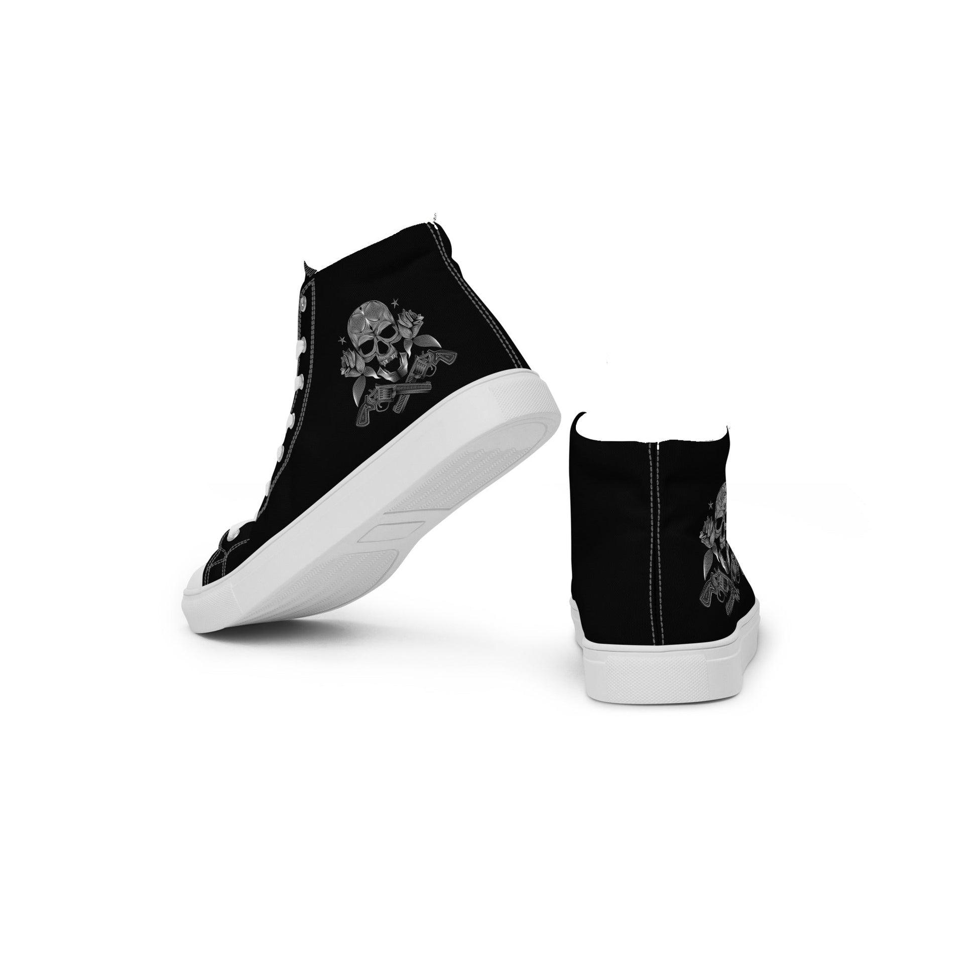 Skull & Roses high top canvas shoes