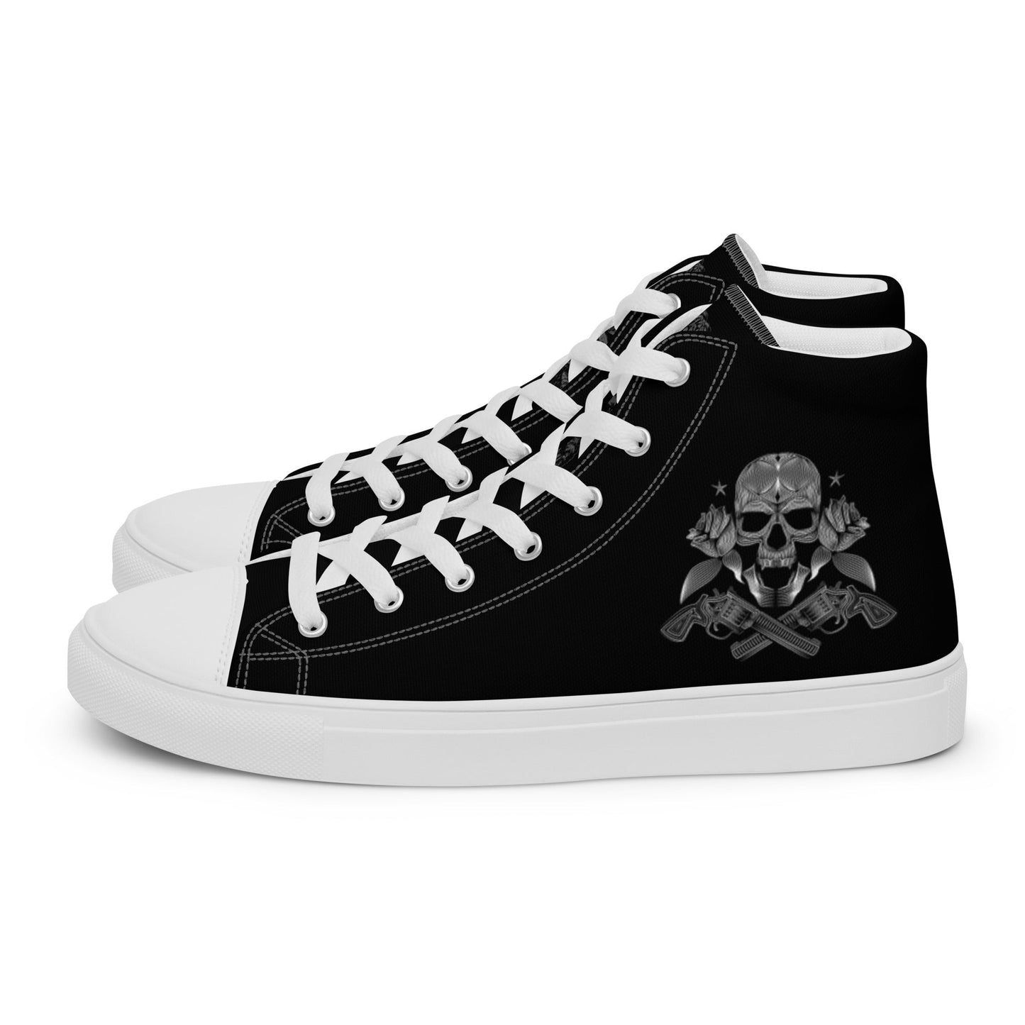 Skull & Roses high top canvas shoes