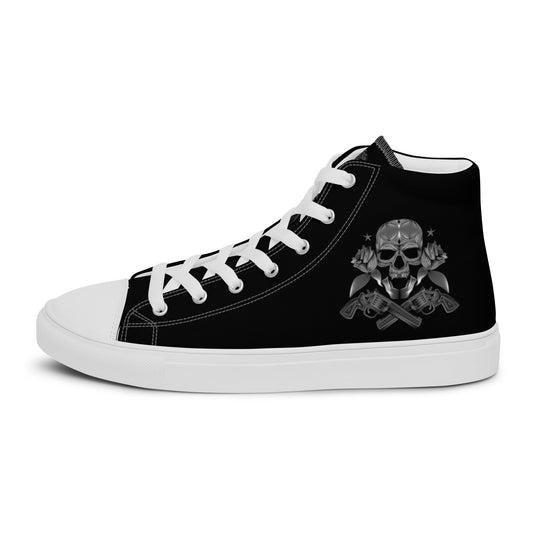 Skull & Roses high top canvas shoes