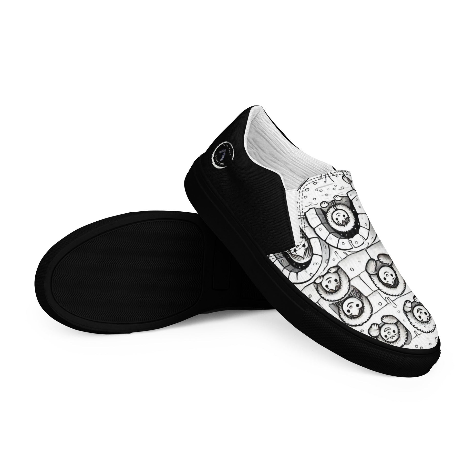 Snowy Igloo Village - Men’s slip-on canvas shoes designs