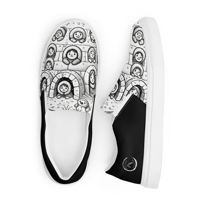 Snowy Igloo Village - Men’s slip-on canvas shoes designs