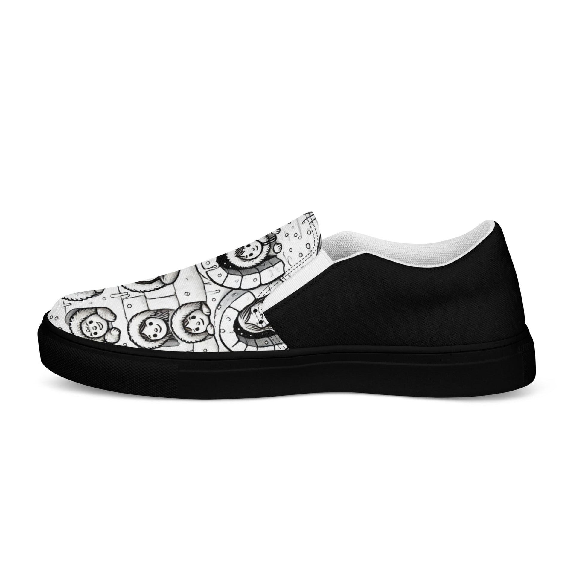 Snowy Igloo Village - Men’s slip-on canvas shoes designs