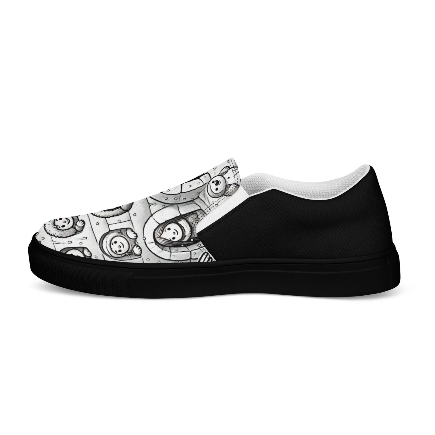 Snowy Igloo Village - Men’s slip-on canvas shoes designs