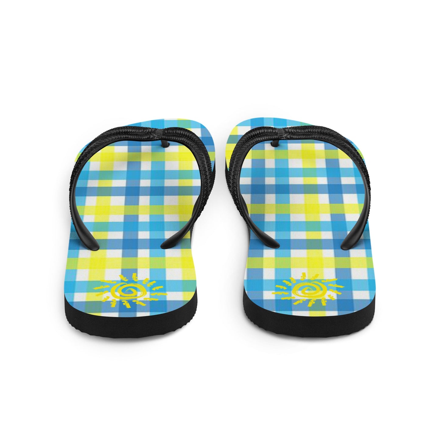 Summer Plaid Flip-Flops