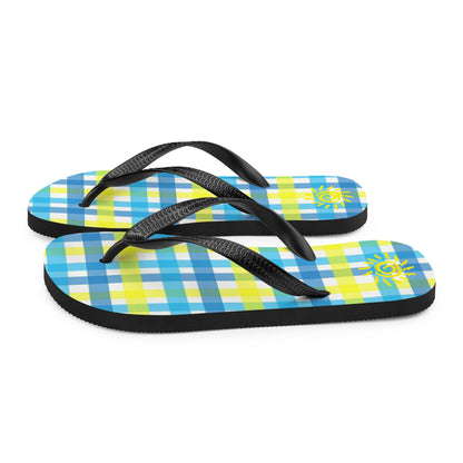 Summer Plaid Flip-Flops