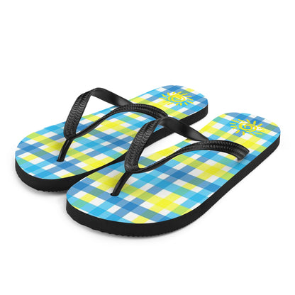 Summer Plaid Flip-Flops