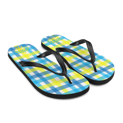 Summer Plaid Flip-Flops