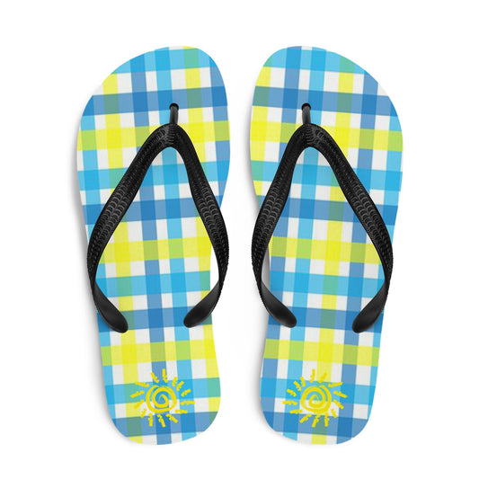 Summer Plaid Flip-Flops