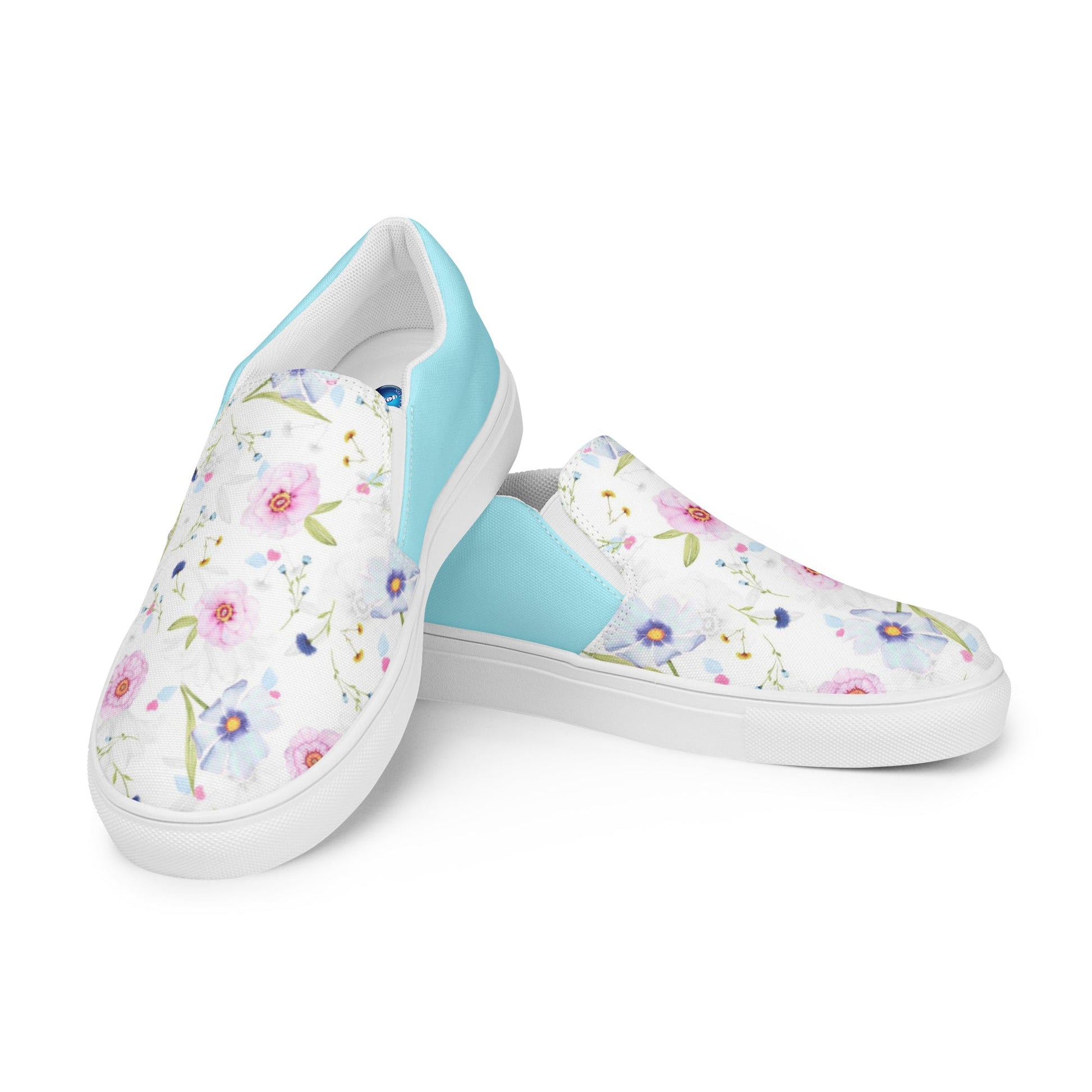 Sweet Flowers women's slip-on canvas shoes