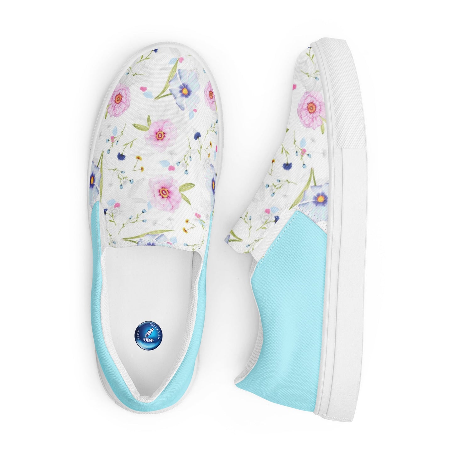 Sweet Flowers women's slip-on canvas shoes