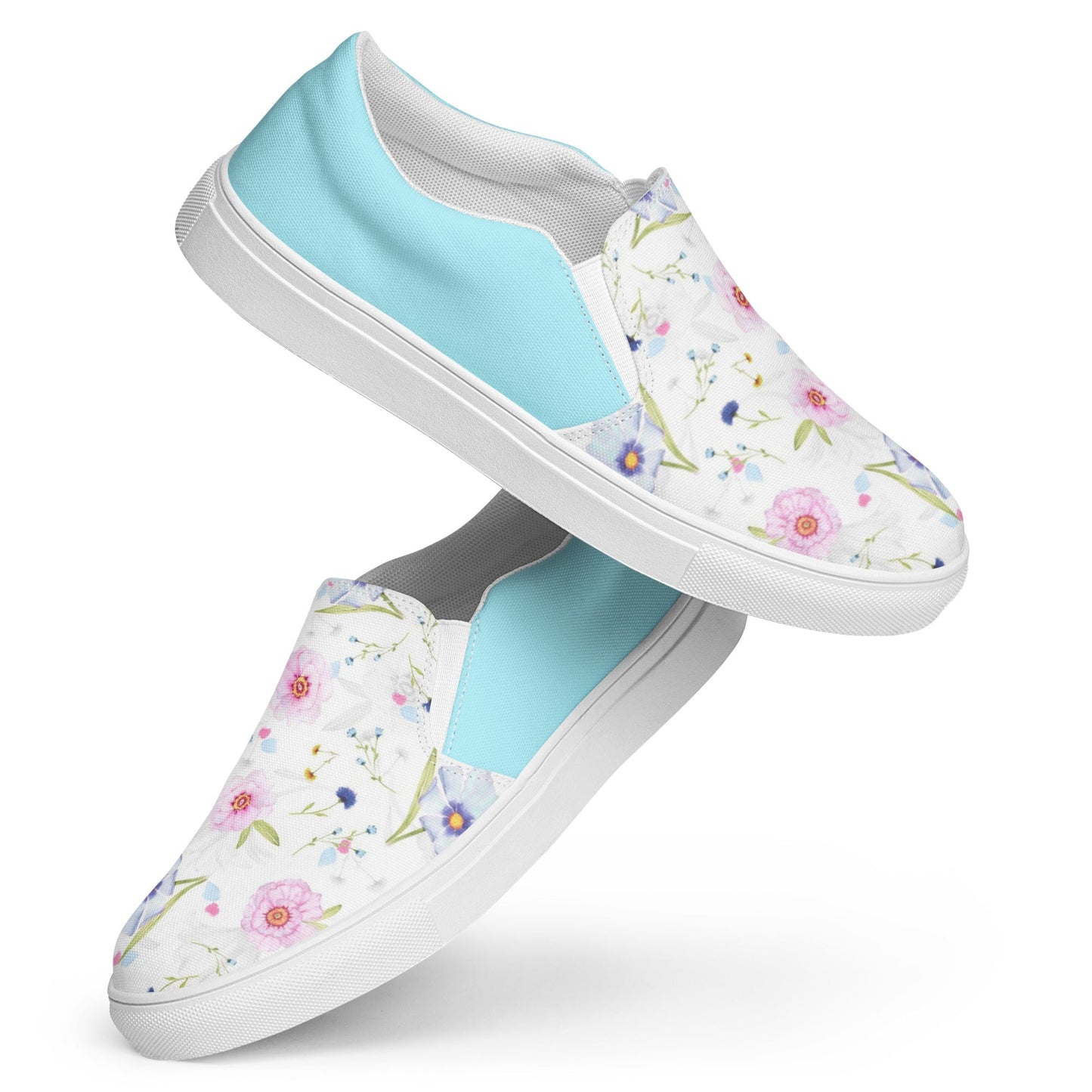 Sweet Flowers women's slip-on canvas shoes