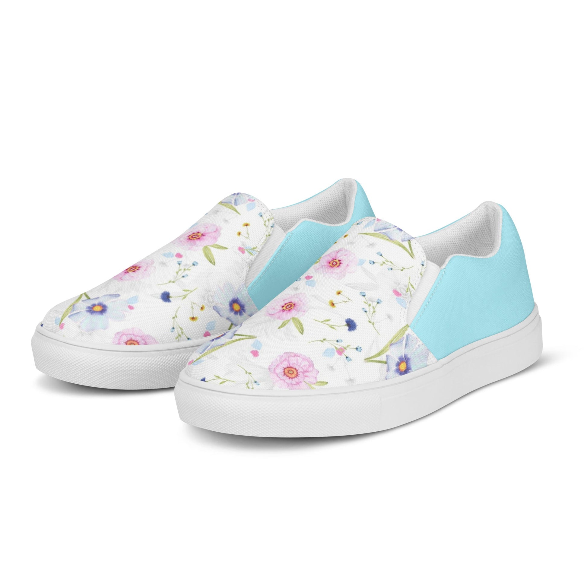 Sweet Flowers women's slip-on canvas shoes