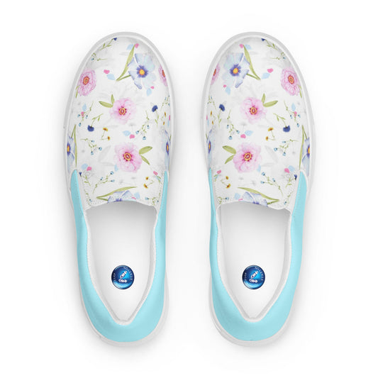 Sweet Flowers women's slip-on canvas shoes
