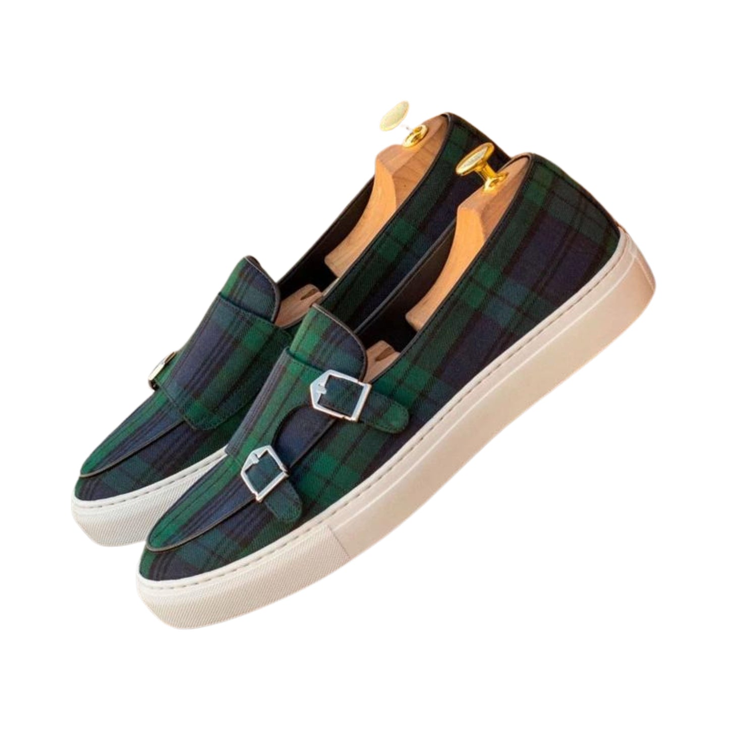 Tartan elegance - Men's slip on canvas shoes